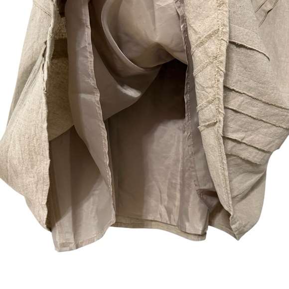 Linen 36” Waist Khaki Maxi Skirt Fully Lined Side Zip Neutral NormCore Size 16 - Picture 4 of 7